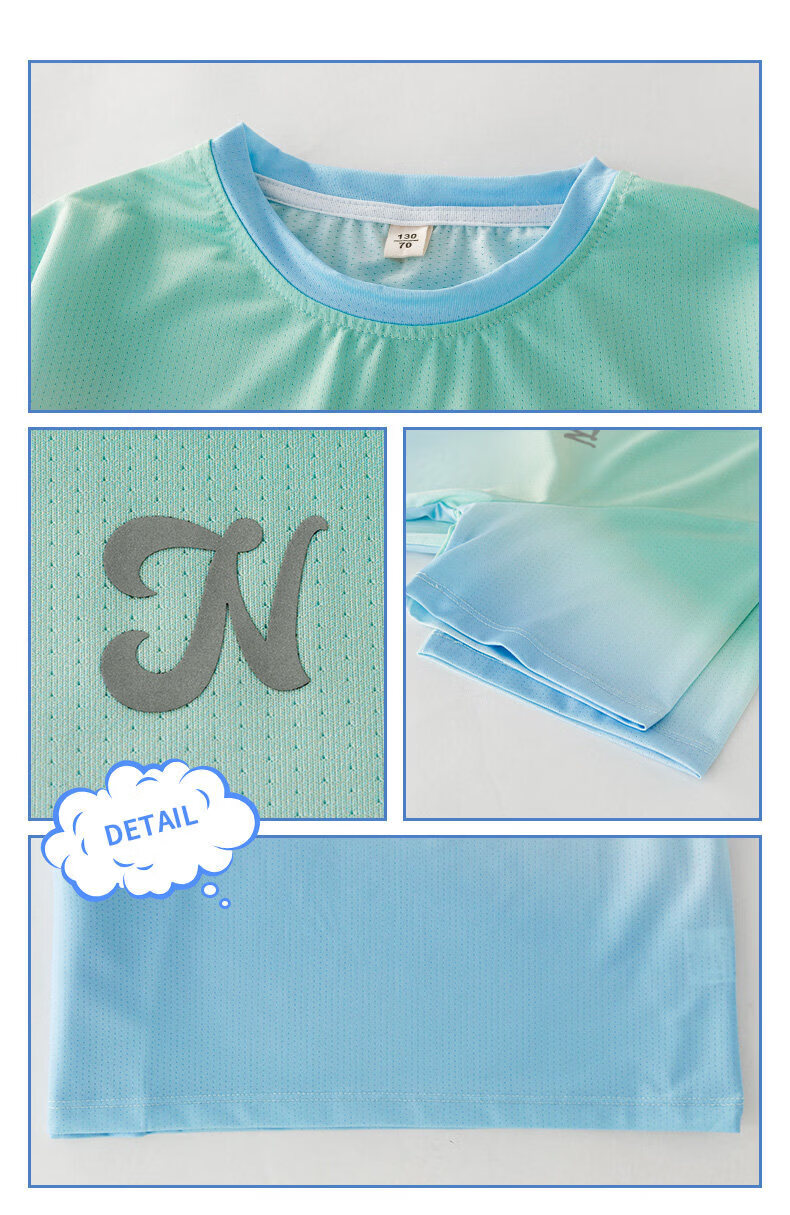 Moonkids Boys Sportswear Set Summer 2026 New Quick-Dry Ice Silk Short Sleeve and Long Pants for Big Kids Stylish 7